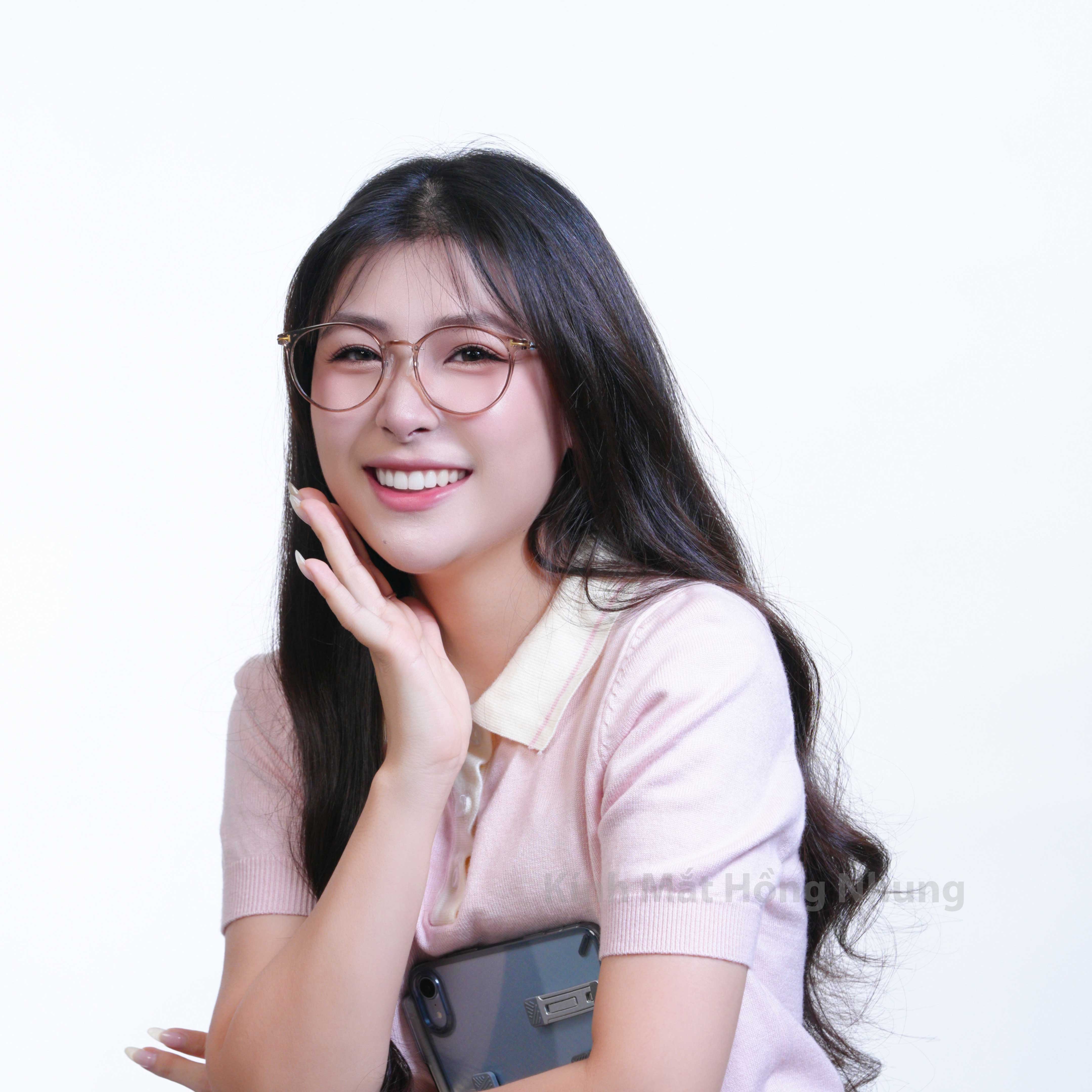 Gọng kính dáng tròn dành cho mặt vừa và nhỏ chất liệu nhựa mã M21