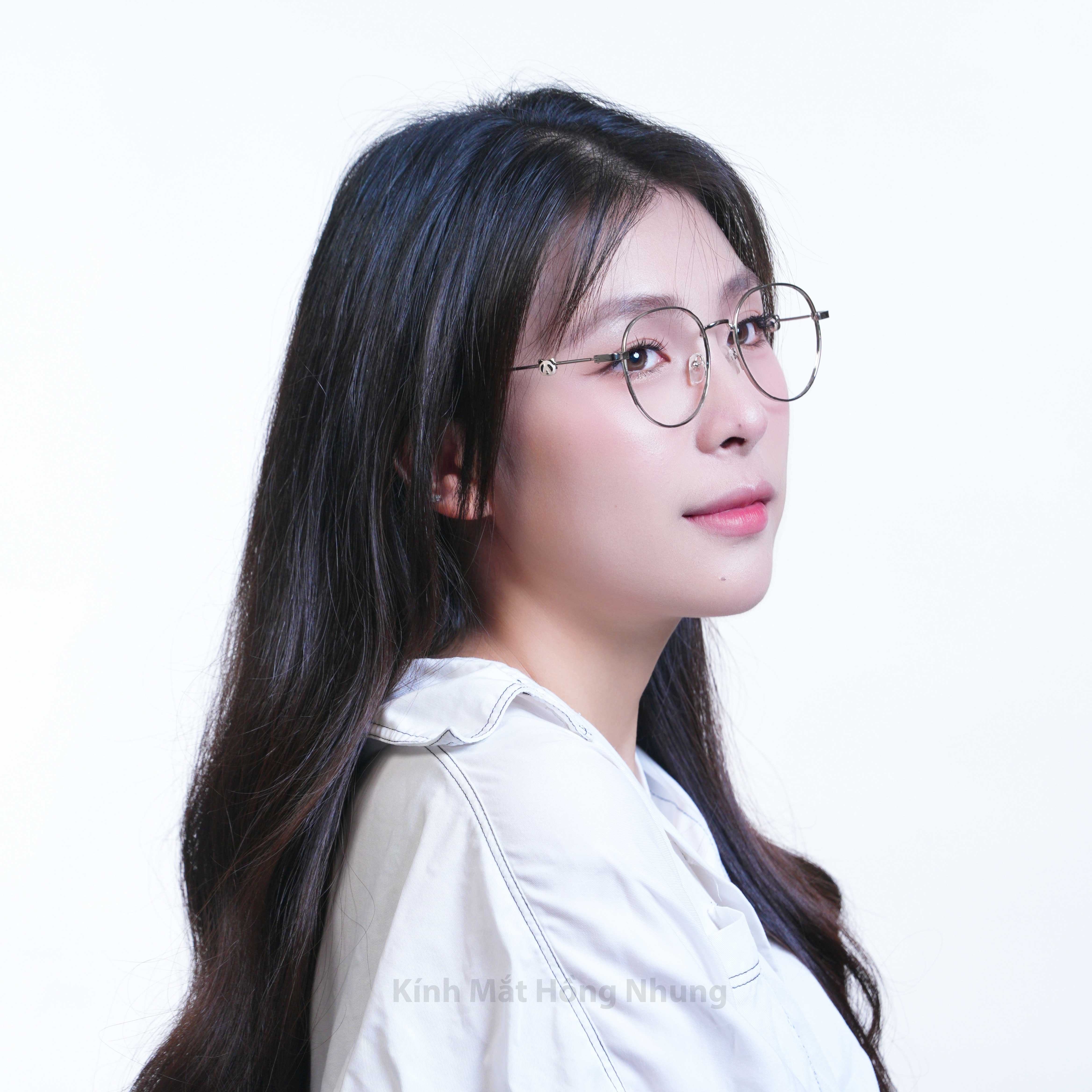 Gọng kính nữ from tròn to dễ thương dành cho mặt vừa và to mã M14