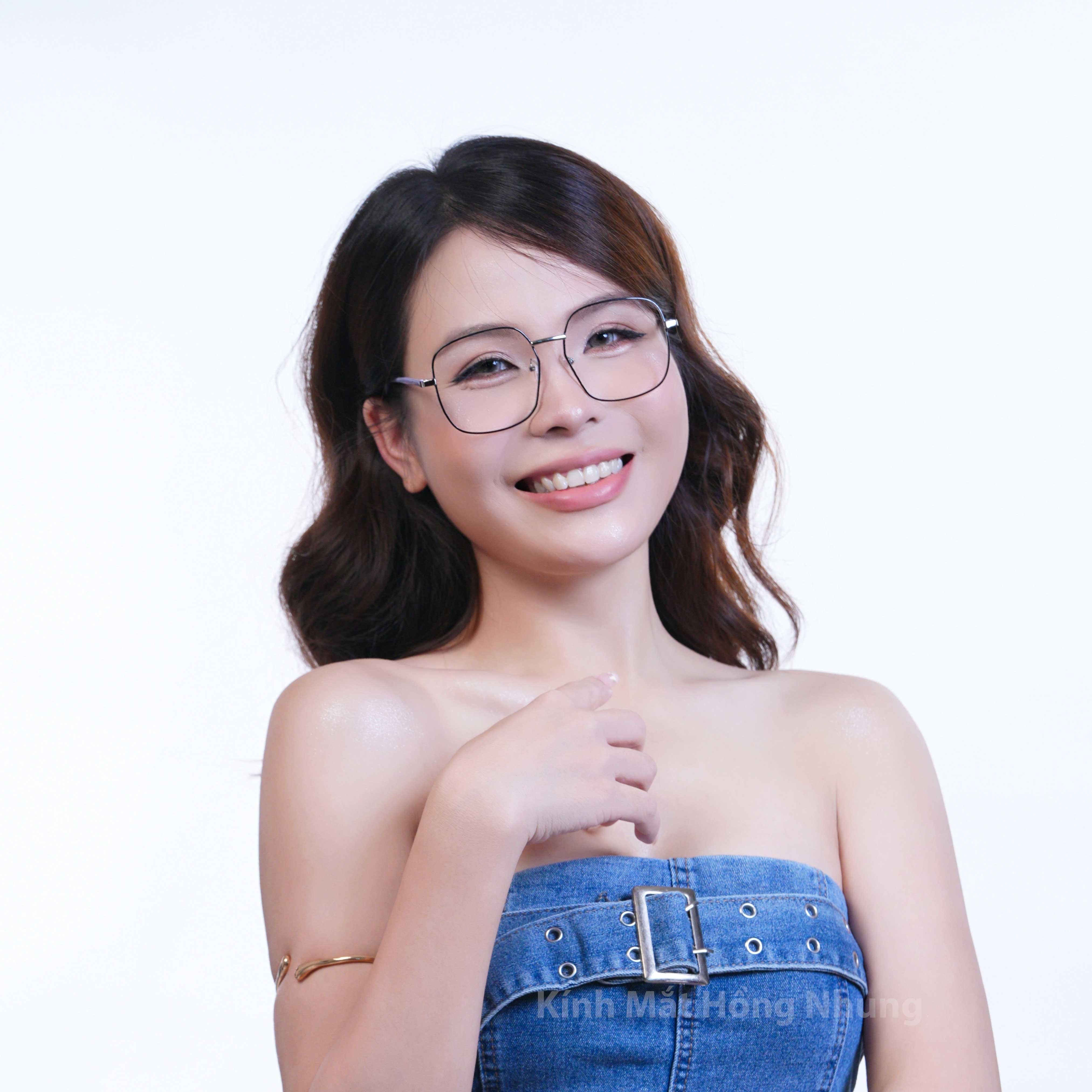 Gọng kính cho mặt to và vừa dáng vuông tròng kính chống Uv400 cao cấp tặng độ cận free mã M10